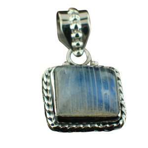    Sterling Silver Rainbow Moonstone Gemstone Pendant Jewelry