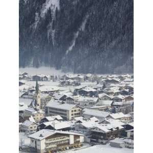 Village of Mayrhofen Ski Resort, Zillertal Valley, Austrian Tyrol 