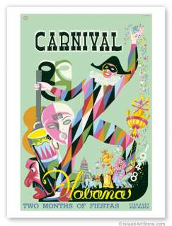 Vintage Travel Poster HAVANA CUBA Carnival 1948 Fiesta  