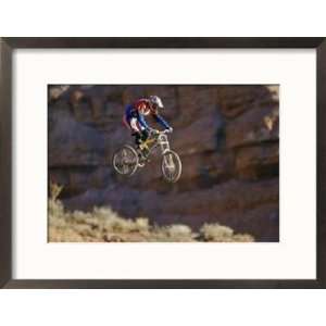Side Profile of a Person on a Bicycle in Mid Air Superstock Collection 