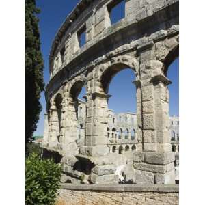 The 1st Century Roman Amphitheatre, Columns and Arched Walls, Pula 