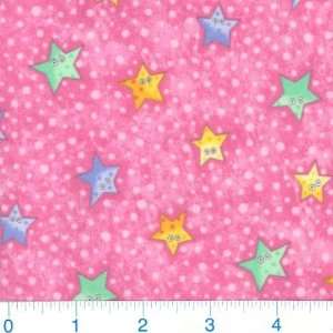  45 Wide Flannel Shipmates Ahoy Dotted Star Fish Pink 