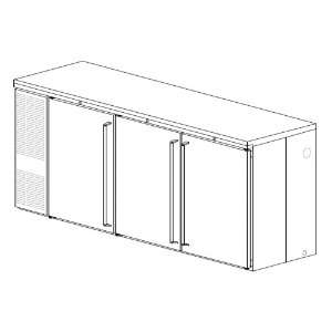   High 3 section S/S Cooler With Solid Doors   CS84SS