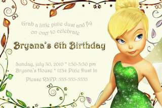 TINKERBELL Fairies Custom BIRTHDAY PaRtY INVITATIONS  