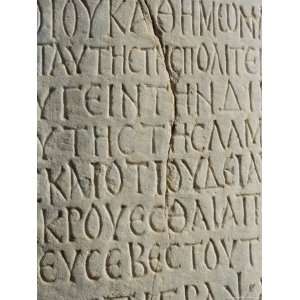  Close up of Inscription, Ephesus, Anatolia, Turkey, Asia 