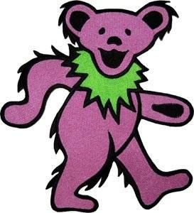 Grateful Dead Garcia 8 Purple Dancing Bear Embroidered iron on Patch 