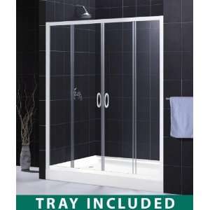 11 Visions Shower Door Tray Combo 60x72 Shower Door with 32x60 Center 