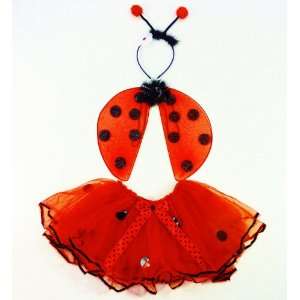    3 Pc Lady Bug Costume Set. Wings, Tutu & Antennas Toys & Games
