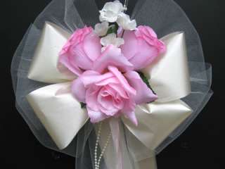 vase table arrangements and pew bows will be made with your choice 