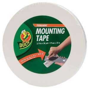 Duck Brand Permanent Foam Mounting Tape, .75 Inch x 36 Yards, White 