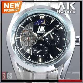   Tourbillon AK Homme Mens Automatic Mechanical Wrist Watch AK W180