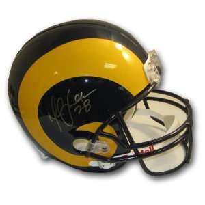 Autographed Marshall Faulk St. Louis Rams Full Size Replica Helmet 