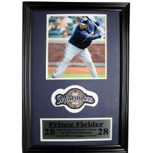 Milwaukee Brewers Prince Fielder 12x18 Miniature Patch Frame   MLB 