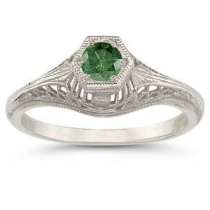  Vintage Art Deco Emerald Ring Jewelry