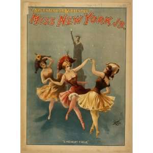   Poster Miss New York Jr. spectacular burlesque. 1897