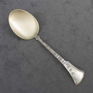    Bright cut, Sterling Preserve Spoon, Gilt Bowl