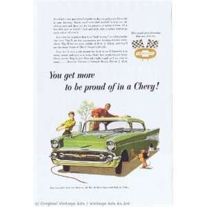   1957 Chevrolet Bel Air Sport Coupe Green Vintage Ad 