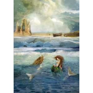 Fine Art Giclee Mermaid Prints. Picture Entitled Where the Land Mets 