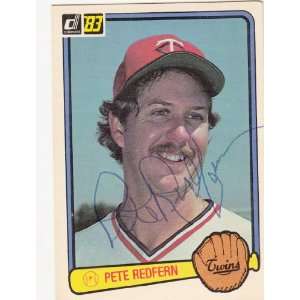    1983 Donruss #256 Pete Redfern Twins Signed 