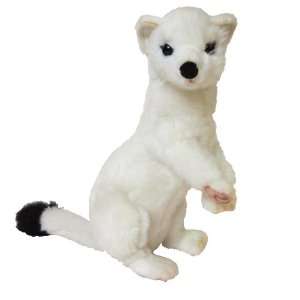   Hansa White Ermine Stuffed Plush Animal, Sitting Upright Toys & Games