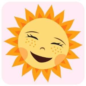  Laughing cartoon sun pink postage stamps