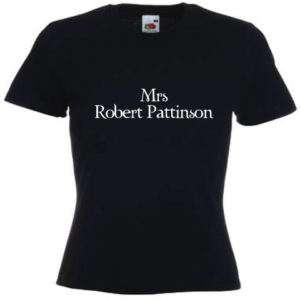 Mrs Robert Pattinson cullen Ladies Fit Black T Shirt  