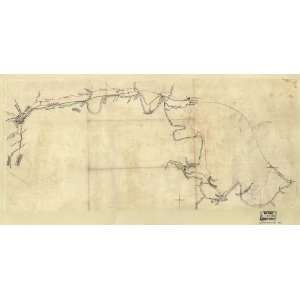    1864 Map Etowah River from Rome to Cartersville, GA