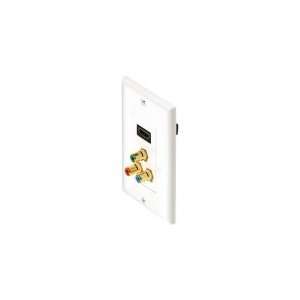  White HDMI And Component Video Designer Style Wall Plate 