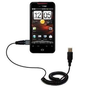  Coiled USB Cable for the HTC Droid Incredible HD with Power Hot 