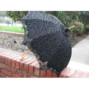  Past Perfect Victorian Lady Lace Parasol in Black 
