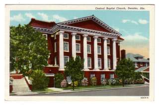   Baptist Church Decatur Alabama AL Old Postcard Morgan County Vintage