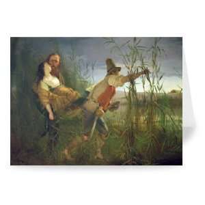 Garibaldi carrying his dying Anita through   Greeting Card (Pack of 