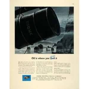   World War II Oil Chemical Barrels Containers Ships   Original Print Ad