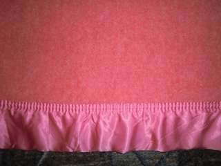 Vintage 100% Pure Virgin Wool Blanket Dark Pink Kenwood Canada 80 x 