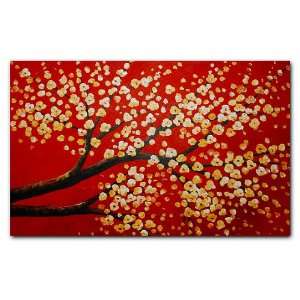  Hand Painted Modern Oil Painting Luminous cherry blossom 