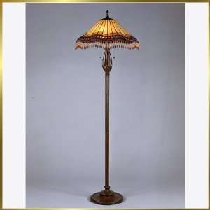 Tiffany Floor Lamp, QZTF9337OP, 2 lights, Antique Bronze, 20 wide X 