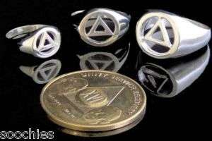 NEW Silver Alcoholics Anonymous 12 Step Ring Jewelry  