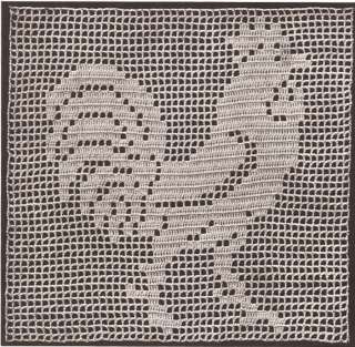 Vintage Crochet Mary Fitch Filet Rooster Motif Pattern  