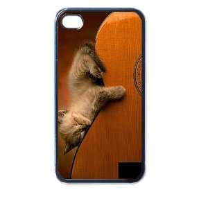  cat very cute iphone case for iphone 4 and 4s black Cell 
