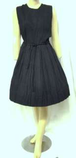 Vintage Dress   1950s Black Rockabilly Swing Dress 14  