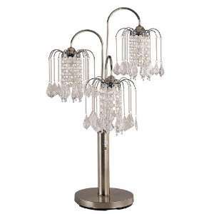  716AB Table Lamp with Crystal Like Shades, Antique Brass 