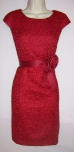 ALEX EVENINGS Red Scoop Neck Cocktail Evening dress 10P 10 NWT  