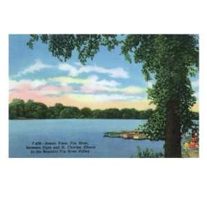 Fox River Valley, Illinois, Scenic View of the Fox River between Elgin 