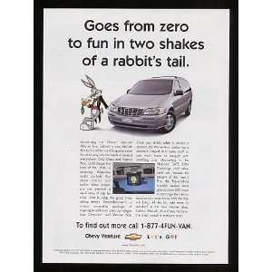  2000 Chevy Venture Warner Bros Edition Bugs Bunny Print Ad 