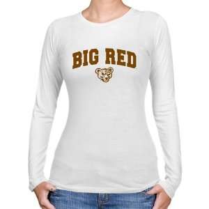  Cornell Big Red Ladies White Logo Arch Long Sleeve Slim 