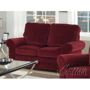  Chantel Red Velvet Loveseat