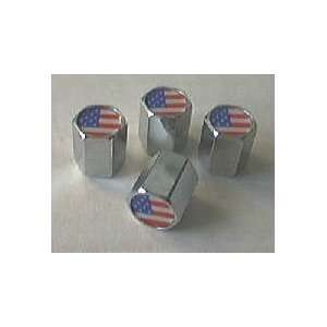 American Flag Tire Valve Stem Caps   (Set of 4 
