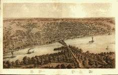 Birds eye view of Manteno, Kankakee County, Illinois 1869. Drawn 