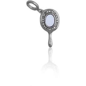 Its Charming Sterling Silver Mother of Pearl and CZ Mirror Charm Z 