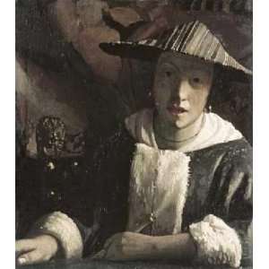  Girl with a Flute by Johannes Vermeer. Size 8.88 X 10.00 